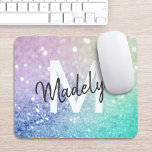 Colorful Glitter Söt Bokeh Monogrammed Musmatta<br><div class="desc">Anpassa enkelt den här eleganten färglös bokeh glitter mönster med ditt eget namn och/eller monogram.</div>