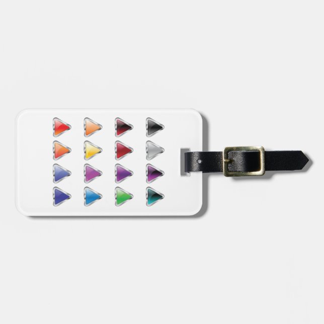 Colorful Glossy Metal Play Buttons Bagagebricka (Horisontell Framsida)