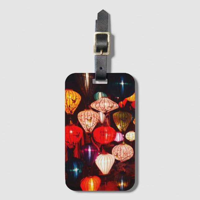 Colorful Glowing Ornate Lanterns Bagagebricka (Framsida vertikal)