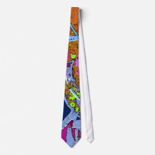 Colorful Graffiti Abstract Design Necktie Slips
