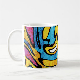 Colorful Graffiti Abstrakt Black Background Kaffemugg