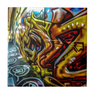 Colorful Graffiti Art Kakelplatta