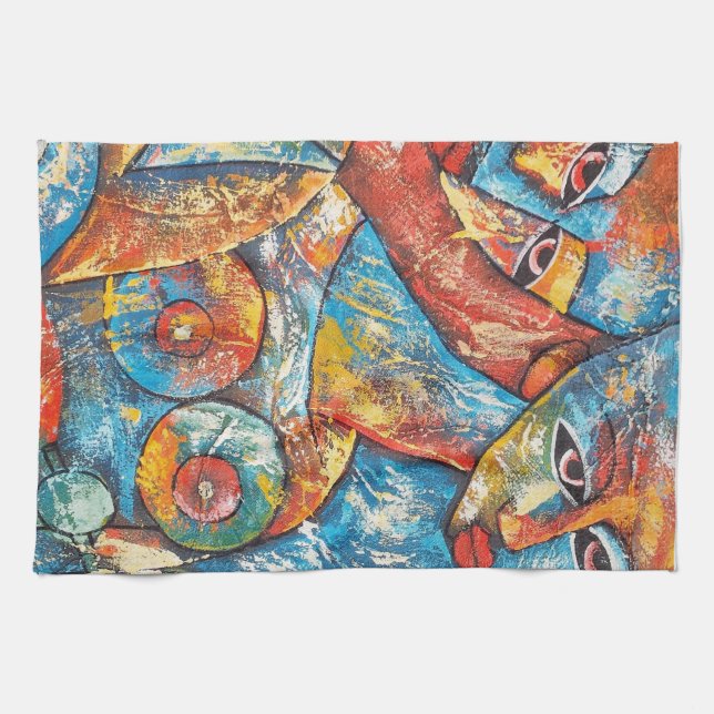 Colorful Graffiti Art Kökshandduk (Horisontell)