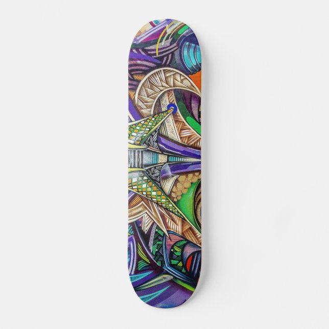 Colorful Graffiti Art Mini Skateboard Bräda 18,5 Cm (Framsida)