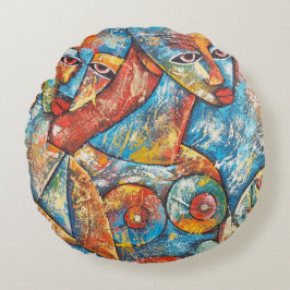 Colorful Graffiti Art Rund Kudde