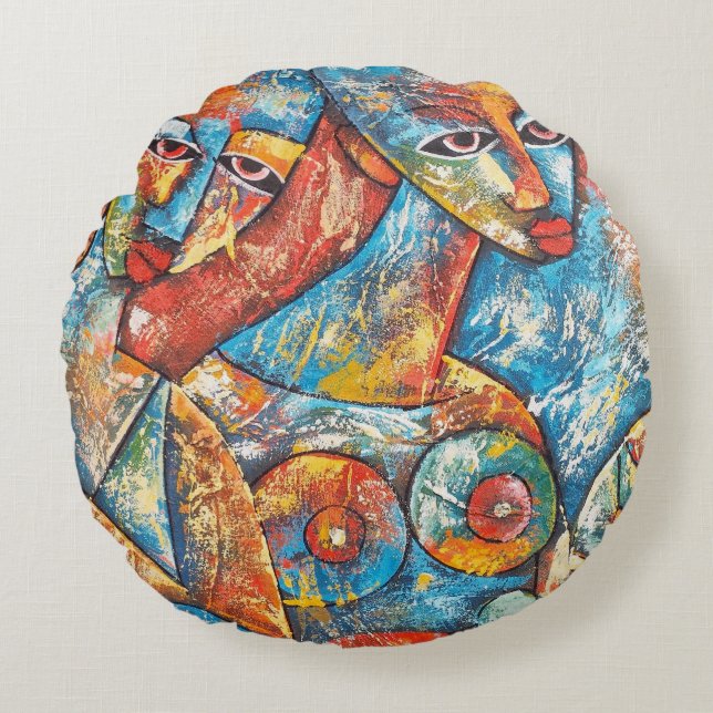 Colorful Graffiti Art Rund Kudde (Framsidan)