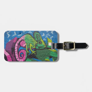 Colorful Graffiti Chameleon Bagagebricka