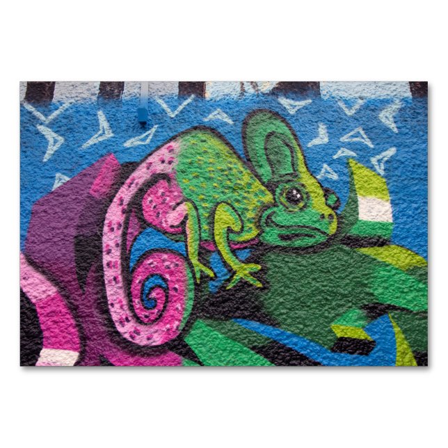 Colorful Graffiti Chameleon Bordsnummer (Framsidan)
