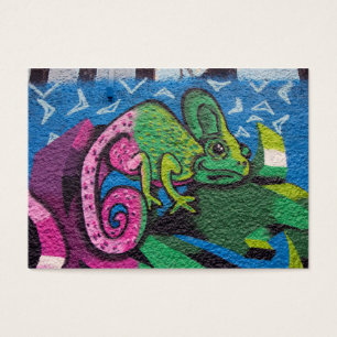 Colorful Graffiti Chameleon Visitkort