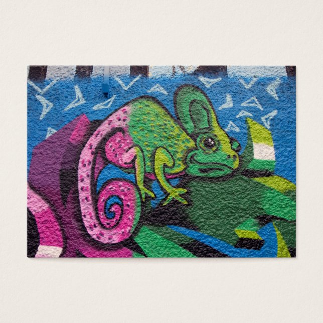 Colorful Graffiti Chameleon Visitkort (Framsidan)