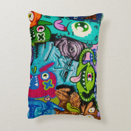 Colorful Graffiti Monster Art Dekorativ kudde