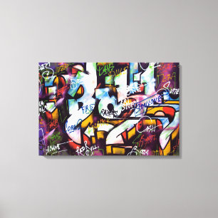 Colorful Graffiti Ord Canvastryck