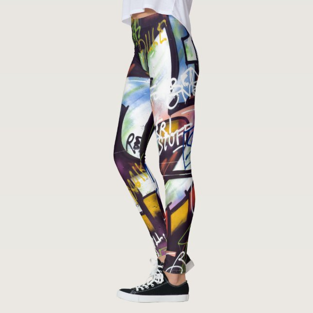 Colorful Graffiti Ord Leggings (Vänster)