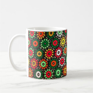 Colorful Granny Circles Crochet Mönster Kaffemugg