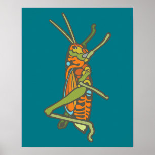 Colorful Grashopper Poster