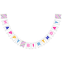 Colorful Grattis på födelsedagen Girl Boy Party Vimplar