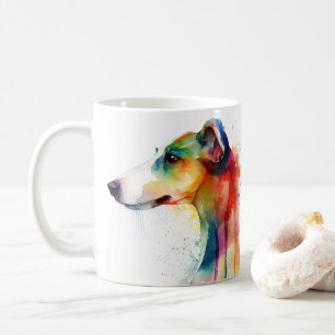 Colorful Greyhound Hund Pet Coffee Mugg, Kopp
