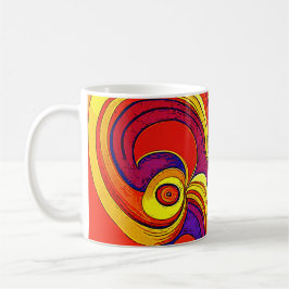 Colorful Groovy Rainbow Swirls Kaffemugg