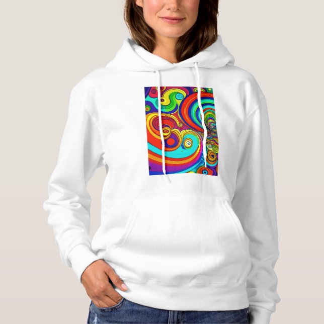 Colorful Groovy Rainbow Swirls T Shirt (Framsida)