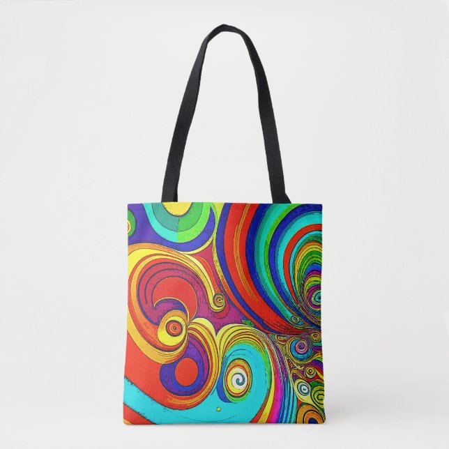 Colorful Groovy Rainbow Swirls Tygkasse (Framsida)