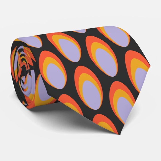 Colorful Groovy Retro 70-talet Mönster Neck Tie Slips (Rullad)