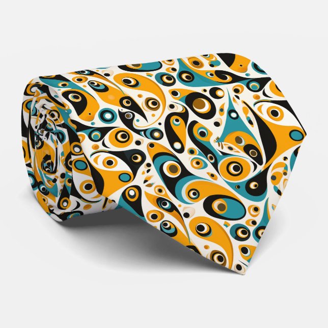 Colorful Groovy Retro Neck Tie Slips (Rullad)