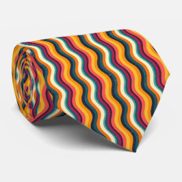 Colorful Groovy Retro Neck Tie Slips