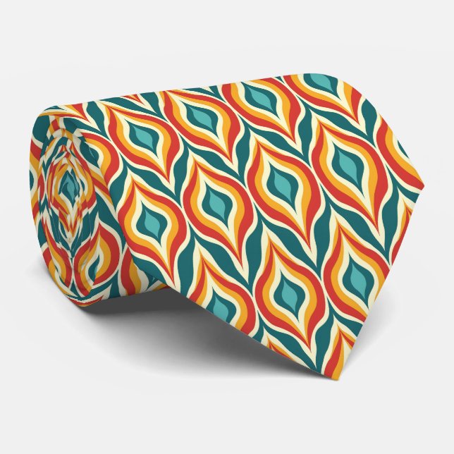 Colorful Groovy Retro Neck Tie Slips (Rullad)