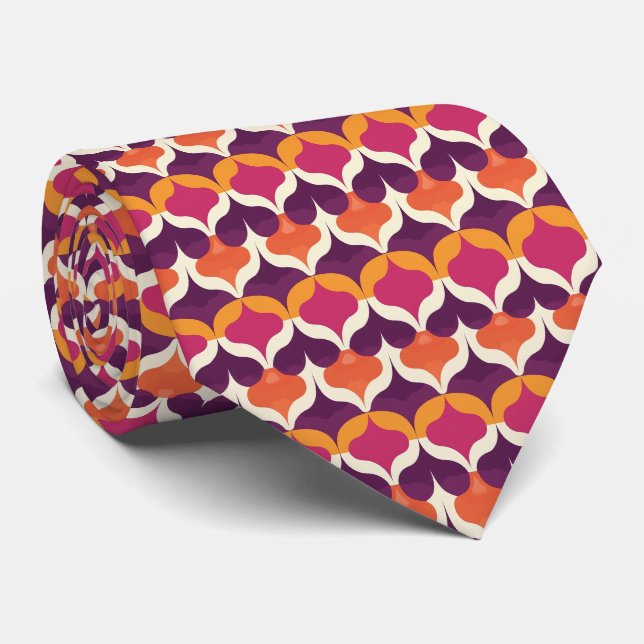 Colorful Groovy Retro Neck Tie Slips (Rullad)