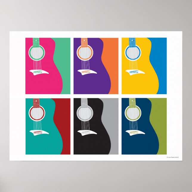 Colorful Guitar Art Poster (Framsidan)