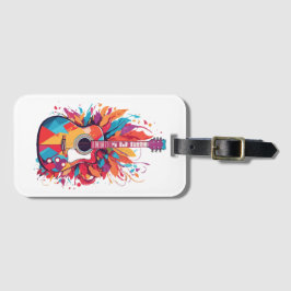 Colorful Guitar Stänk Art Clip Art Luggage Tagg Bagagebricka