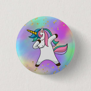 Colorful Guld Speckled Magic Dabbing Unicorn Knapp