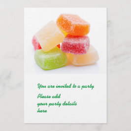 Colorful gummy square sweets inbjudningar