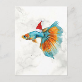 Colorful Guppy Fish Christmas Helg Vykort