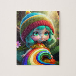 Colorful Hair Little Girl Pussel