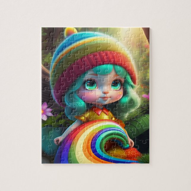 Colorful Hair Little Girl Pussel (Vertikal)