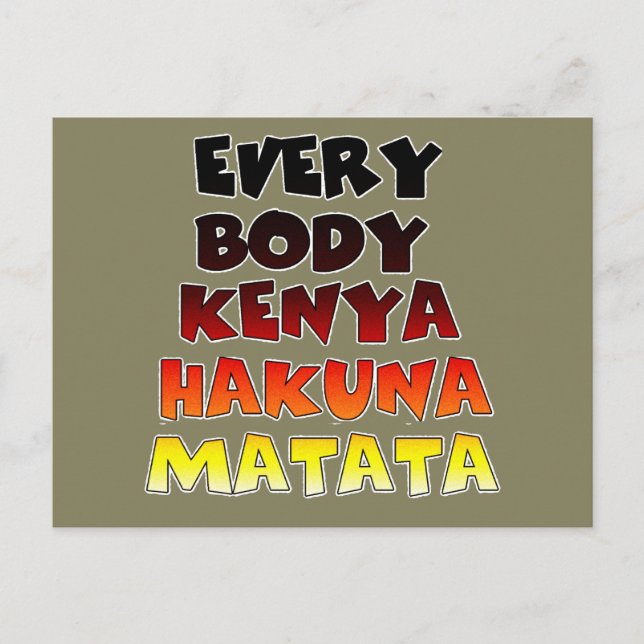 Colorful Hakuna Matata: A Kenyan Firande Vykort (Framsida)