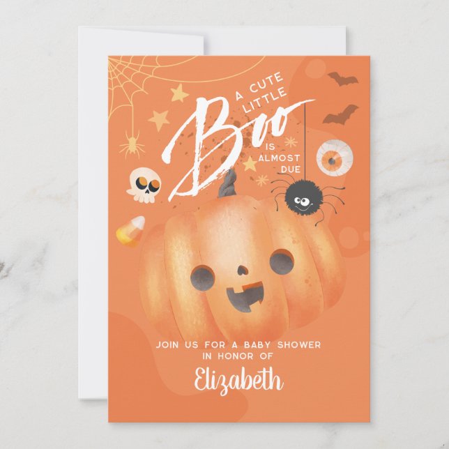 Colorful Halloween Baby Shower Boo Thmet Inbjudningar (Framsida)