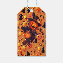 Colorful Halloween Candy Pumpkins Presentetikett