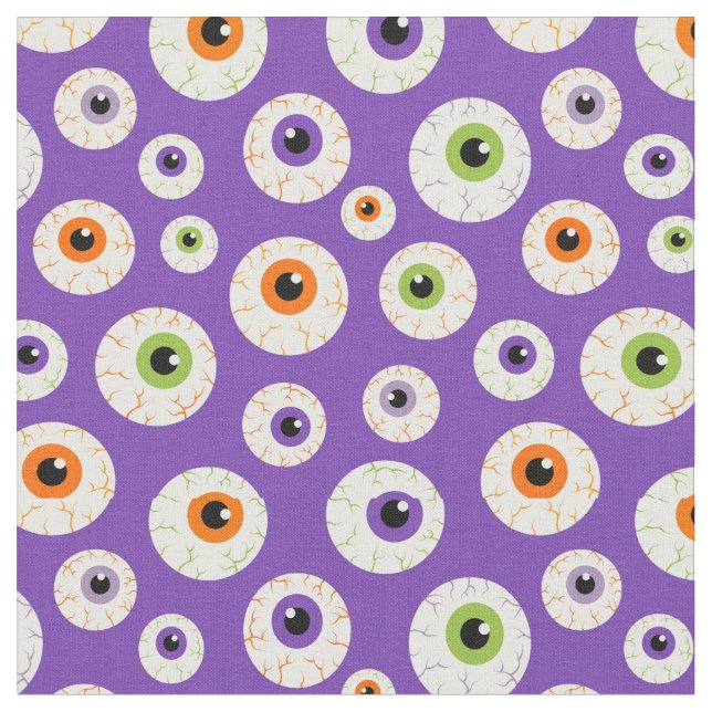 Colorful Halloween EyebullMönster Tyg (Närbild)