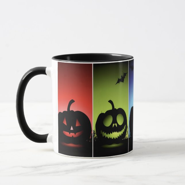 Colorful Halloween Pumpkins Mugg (Vänster)