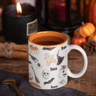 Colorful Halloween Scary Mönster Två-Tonad Mugg