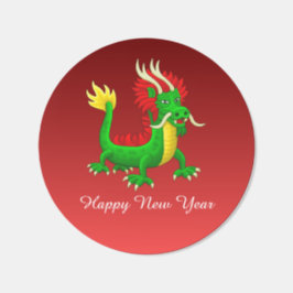 Colorful Hand Drawn Chinese Dragon Runt Klistermärke