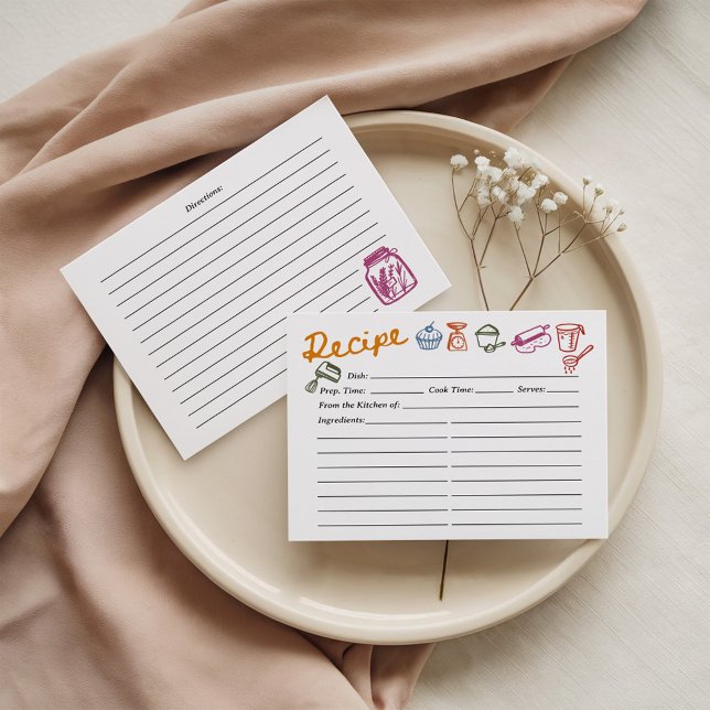 Colorful Hand Drawn Recipe Card (Skapare uppladdad)