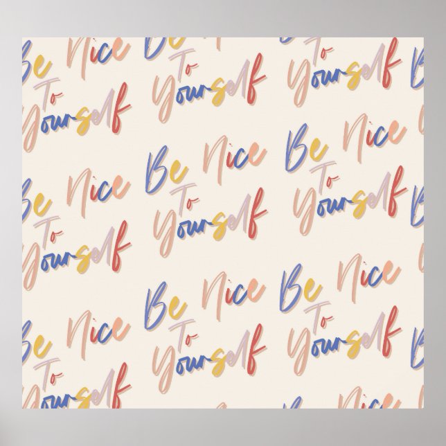 Colorful Hand plockade Motiational Mönster Poster (Framsidan)