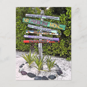 COLORFUL HANDMADE WOODEN SIGNS /RUM PT., GR.CAYMAN VYKORT