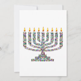 Colorful Hanukkah Candle Inbjudningar