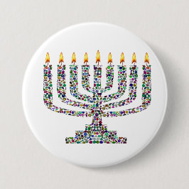 Colorful Hanukkah Candle Knapp