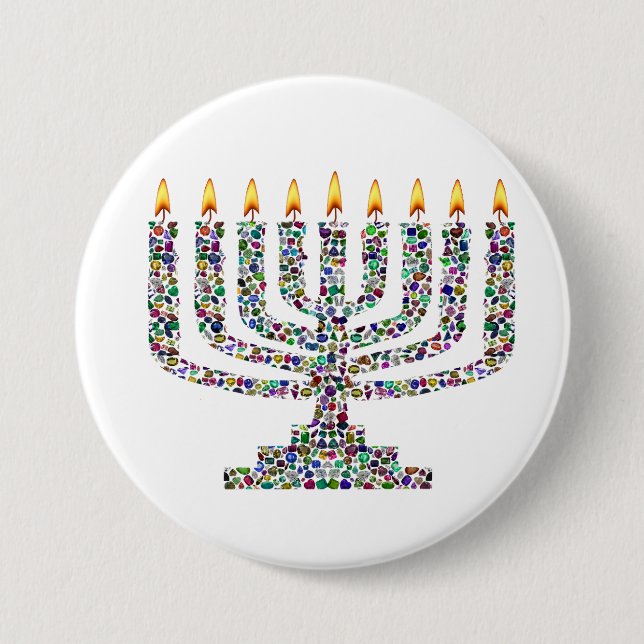 Colorful Hanukkah Candle Knapp (Framsida)