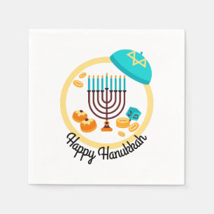 Colorful Hanukkah Party Pappersservett